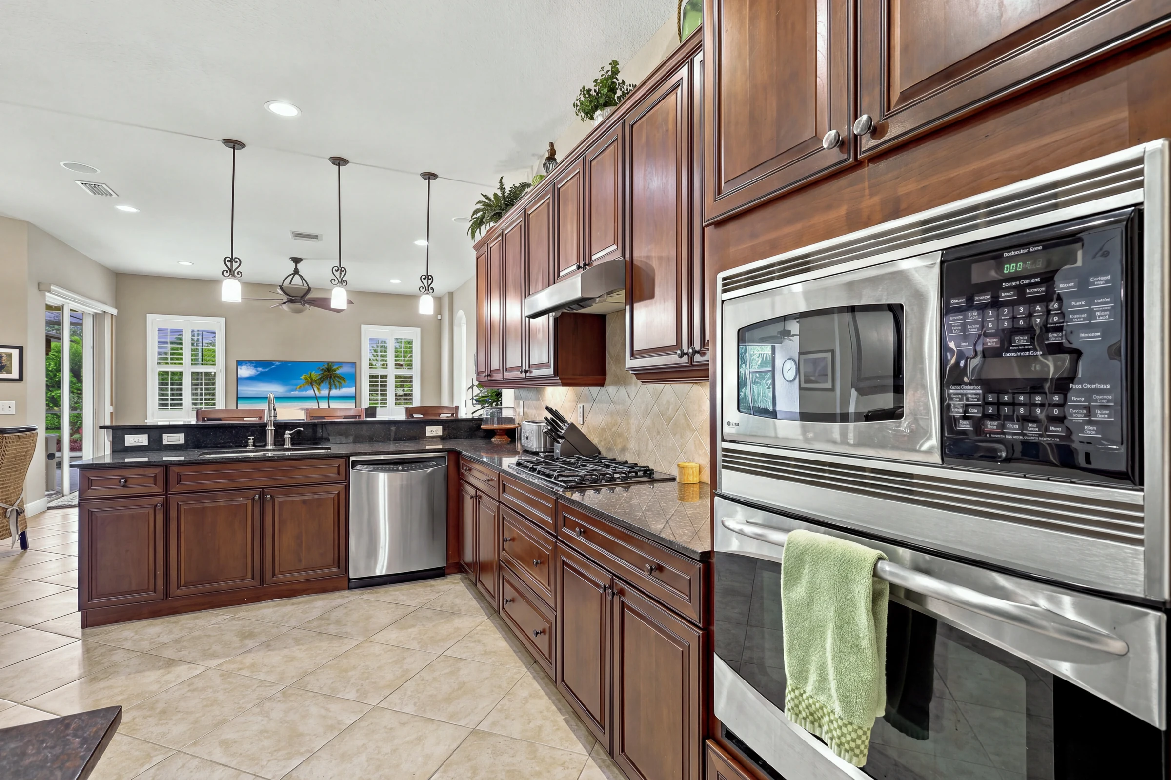 Kitchen and dining room connection photographed by Vuzario