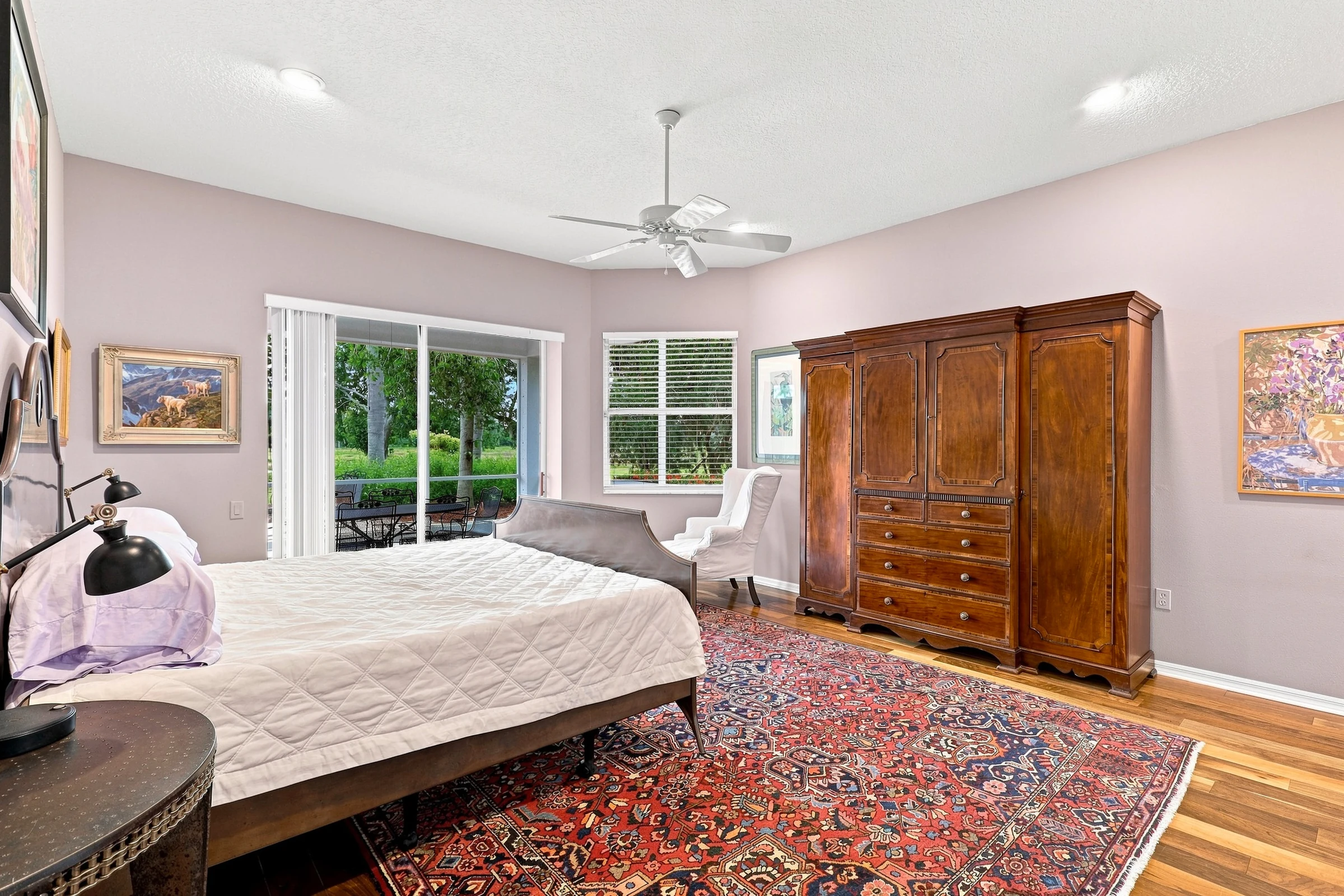 Spacious bedroom with wooded views photographed by Vuzario