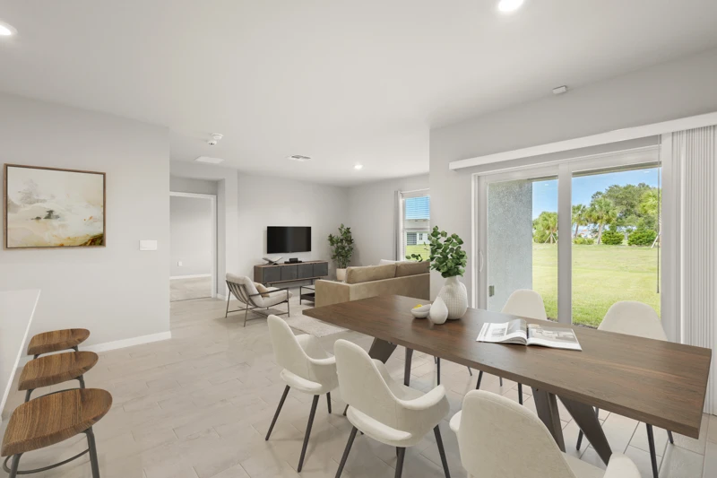 Virtually staged living & dining