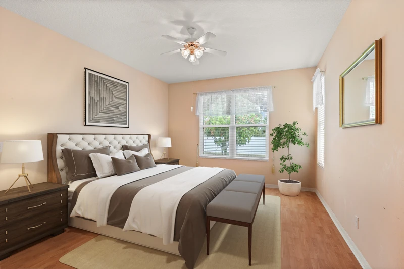Virtually staged bedroom